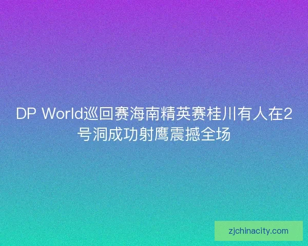 DP World巡回赛海南精英赛桂川有人在2号洞成功射鹰震撼全场